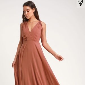 Dance the night away rusty rose backless maxi